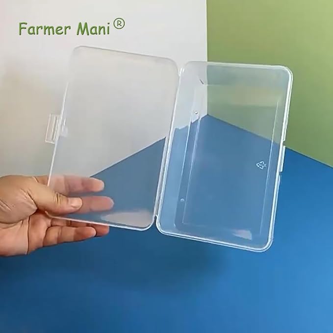 Clear Plastic Storage Case, 6.69 x 4.13 x 3.11 inch Rectangular Box Containers with Lid for Collecting Small Items, Beads, Game Pieces, Business Cards, Crafts Accessories-NeatNest