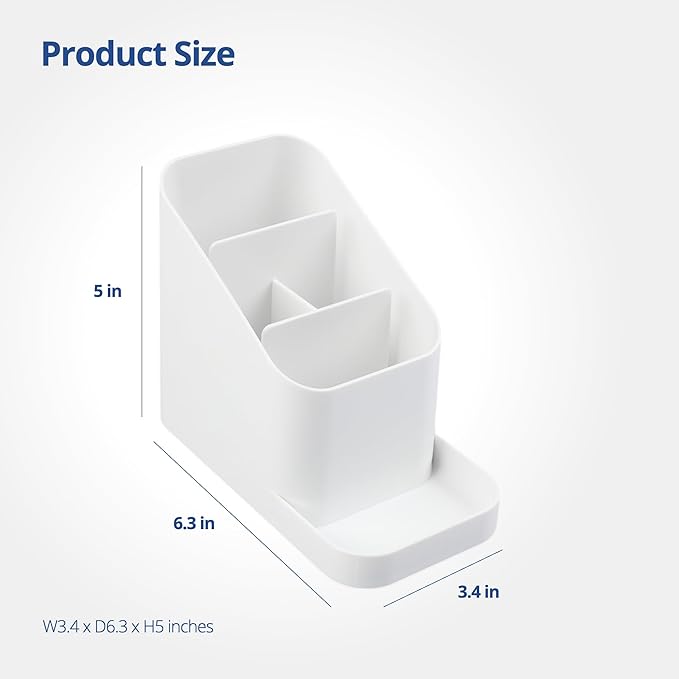 BLUE GINKGO Desk Holder – Korean-Made Office Organizer for Pencils, Pens, Notes, and Desk Supplies (White)-NeatNest