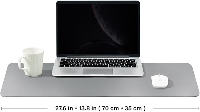 Cork Desk Mat - Dual-Sided Desk Pad for Office and Home - Desk Organization and Accessories - Ideal for Large Mouse Pad and Desk Mats on Top of Desks(Gray,27.6"x 13.8")-NeatNest