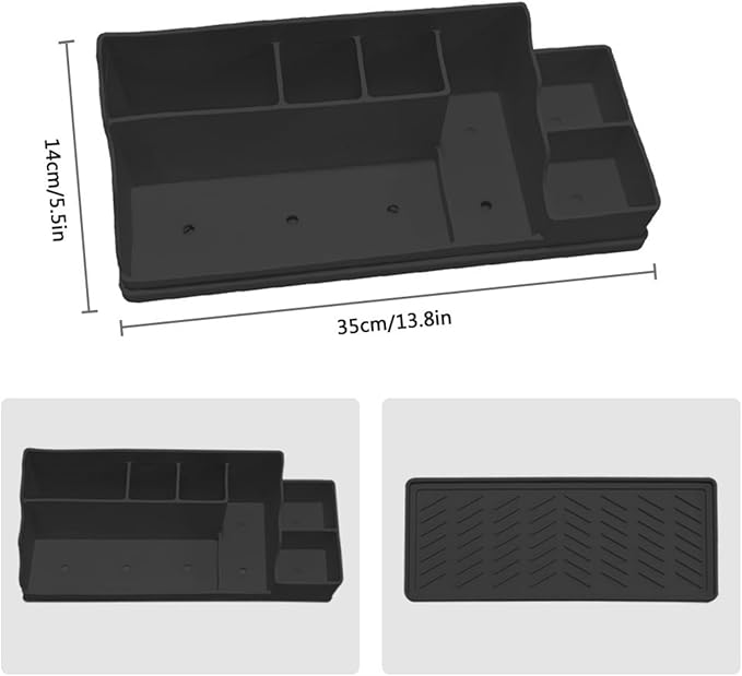 Silicone Multifunctional Bathroom Organizer Countertop,7Compartment Silicone Cosmetics Storage Organizer, Bathroom Countertop Accessories Storage,Toothbrush Stand for Vanity Office Sink，Black-NeatNest