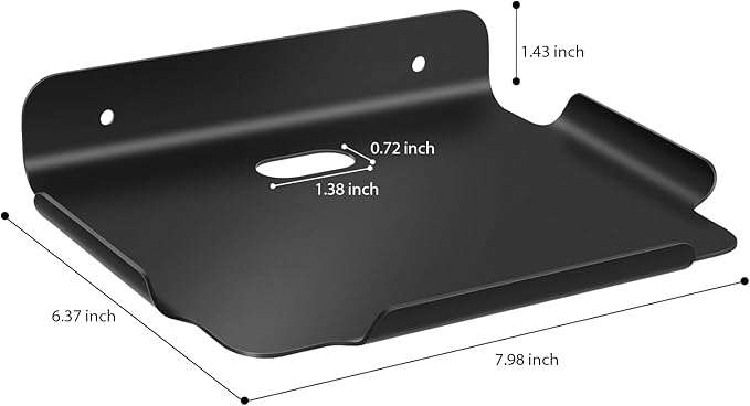 8" Floating Shelves, Metal Wall Shelf for Wall Storage, for Smart Home, Speakers, Internet Router, Security Camera, for Bedroom, Bathroom, and Living Room (Black)-NeatNest
