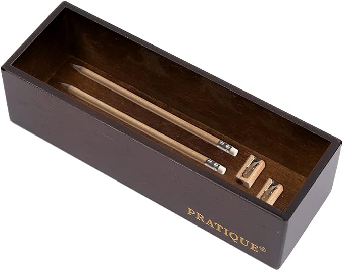 Bamboo Drawer Organizer - Kitchen Utensil Organizer Silverware Tray Cutlery Holder，Office Desk Supplies and Accessories,8.9 * 3 * 2.6,Nut-brown-NeatNest