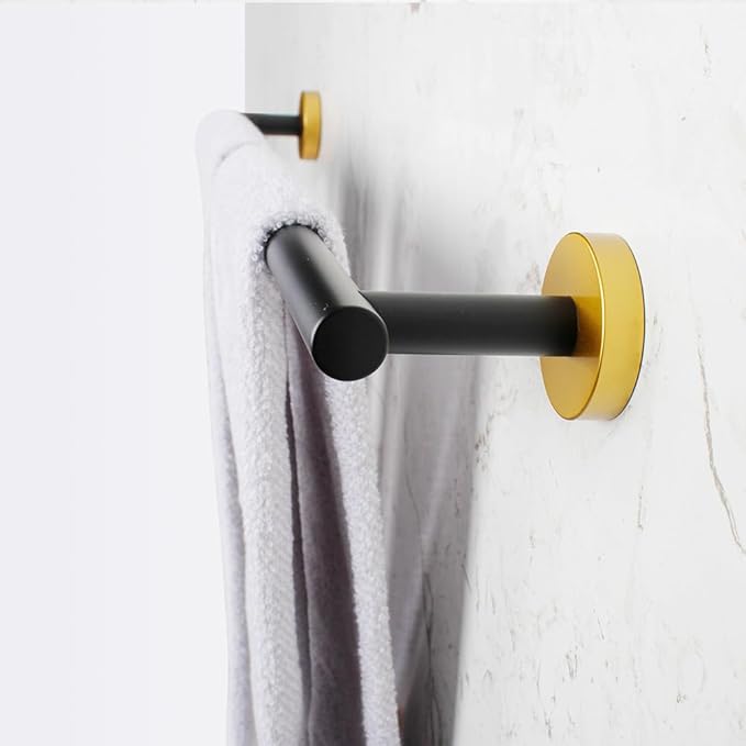 24-Inch Bath Hand Towel Bar SUS 304 Stainless Steel Towel Rack Holder for Bathroom Wall Mount Black & Gold