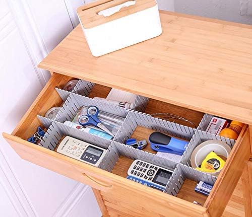 8pcs DIY Plastic Drawer Organizer Adjustable Drawer Dividers for Home Tidy Closet, Socks, Underwear, Office School Supplies, Kitchen Utensil Tools (Grey)-NeatNest