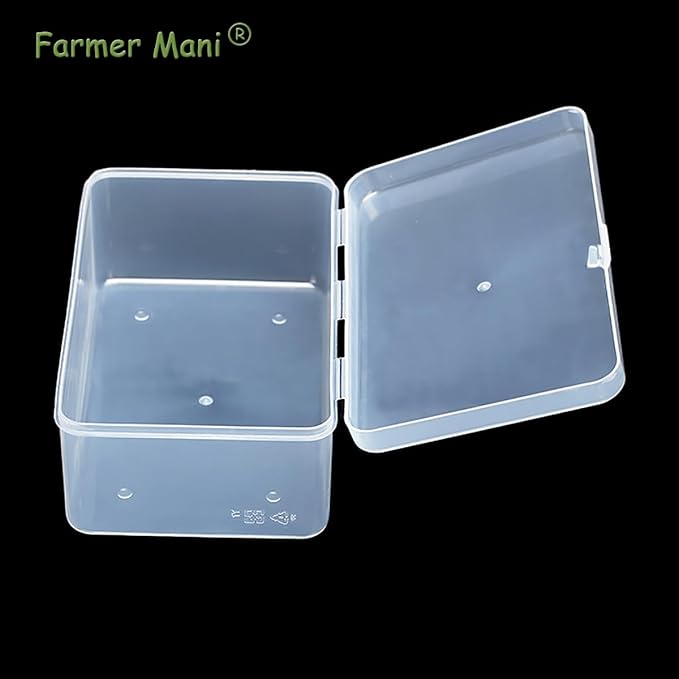 2 Packs Small Transparent Plastic Storage Case (6.69x4.06x2.76 in), Clear Rectangle Bead Organizer Case with Lids for Tiny Beads, Herbs, Pills or Small Items-NeatNest