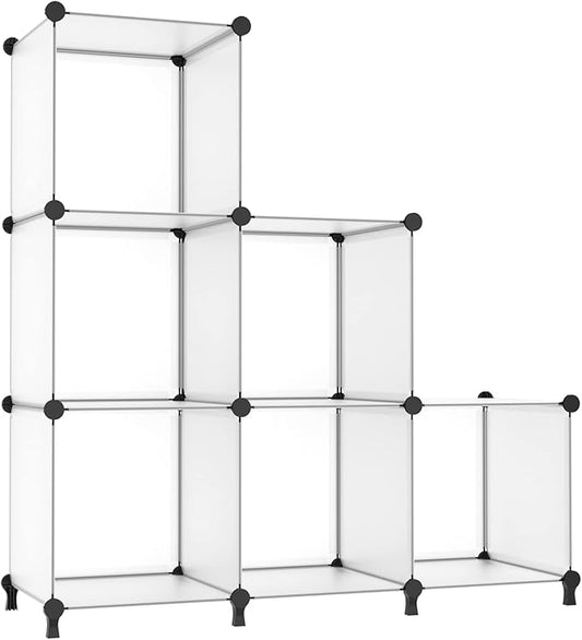 AWTATOS 6 Cube Closet Storage Shelves DIY Stackable Translucent Clothes Storage Organizer for Bedroom, Home