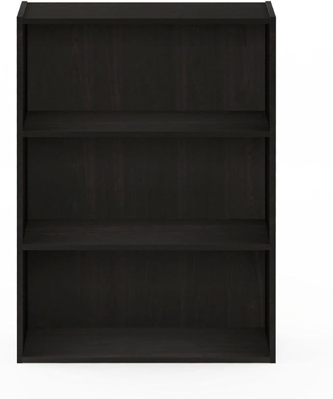 Furinno Pasir 3-Tier Open Shelf Bookcase, Blackwood