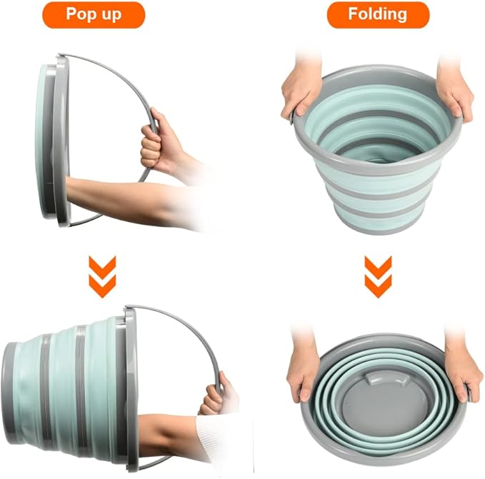 windson 10L(2.6 Gallon) Collapsible Bucket - Foldable Plastic Outdoor Bucket Space Saving, Portable Water Bucket for Cleaning, Fishing, Camping, Beach,Car Washing-NeatNest