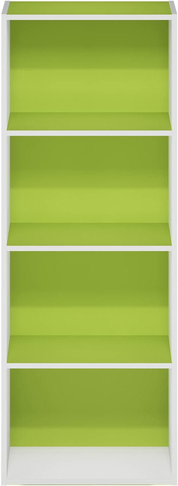 Furinno Luder Bookcase / Book / Storage, 4-Tier, Green/White-NeatNest
