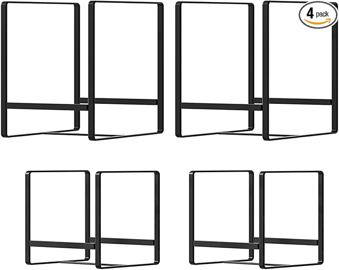 2 Large 2 Small Plate Organizers Holders Upright Cabinet Dish Drying Racks Metal Plate Dish Organizers Racks Stands for Countertop and Cupboard Black