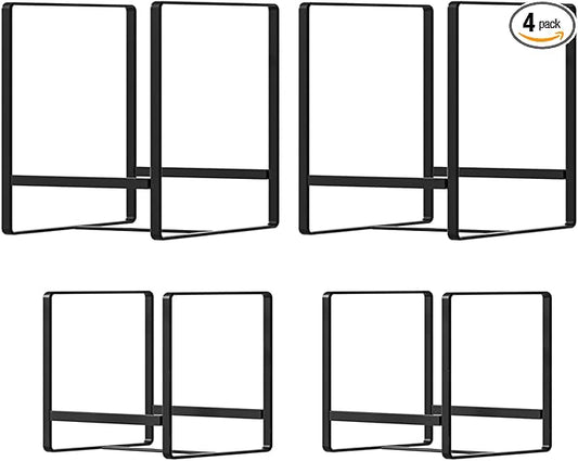 2 Large 2 Small Plate Organizers Holders Upright Cabinet Dish Drying Racks Metal Plate Dish Organizers Racks Stands for Countertop and Cupboard Black