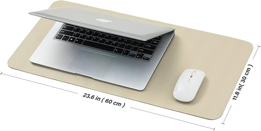 Compact Cork Desk Mat - Small Dual-Sided Desk Pad for Office and Home - Desk Organization and Accessories - Ideal for Large Mouse Pad and Small Desk Mats on Top of Desks(Beige,23.6"x 11.8")-NeatNest