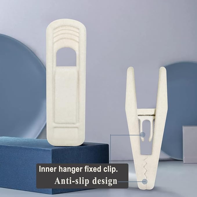 Beige Velvet Hangers Clips (80-Pack), Non-Slip Strong Velvet Clips for Velvet Skirt Hangers, Velvet Pants Hanger Velvet Clips Fit for Thin Velvet Clothes Suit Hangers-NeatNest