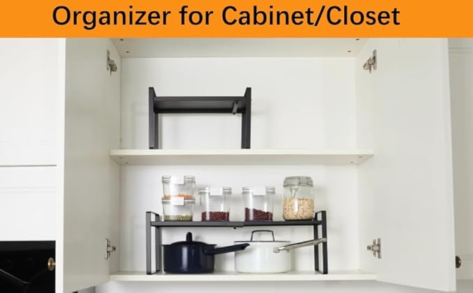 2-Pack Expandable Shelf Organizer for Kitchen Countertop, kitchen organizers and storage，under sink expandable shelf organizer-NeatNest