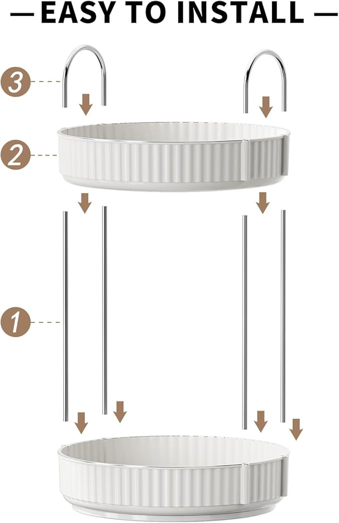 Rotating Makeup Organizer for Vanity, 2 Tier High-Capacity Skincare & Makeup Storage, Perfume Organizer, Cosmetic Dresser, Countertop 360 Spinning-NeatNest