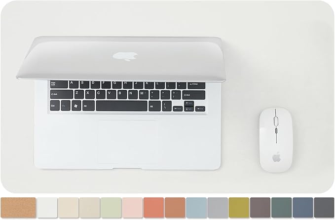 Cork Desk Mat - Small Dual-Sided Desk Pad for Office and Home - Desk Organization and Accessories - Ideal for Large Mouse Pad and Small Desk Mats on Top of Desks(White,23.6"x 13.8")-NeatNest