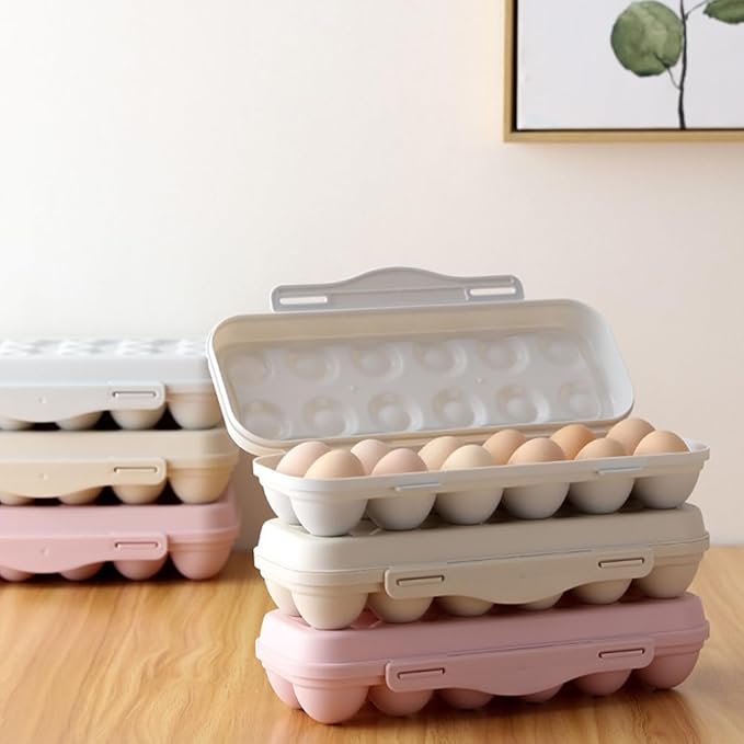 Deviled Egg Containers with Lid: 2pcs Egg Container Stackable Egg Holder Countertop Portable Egg Dispenser Plastic Storage Bins for Fridge Organization