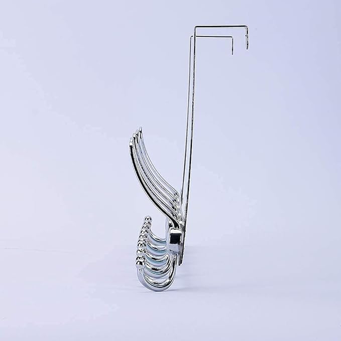 Encozy Over The Door Hooks,Coat Rack for Hanging Clothes Hat Towel (Heavy Duty Silver 1pcs)