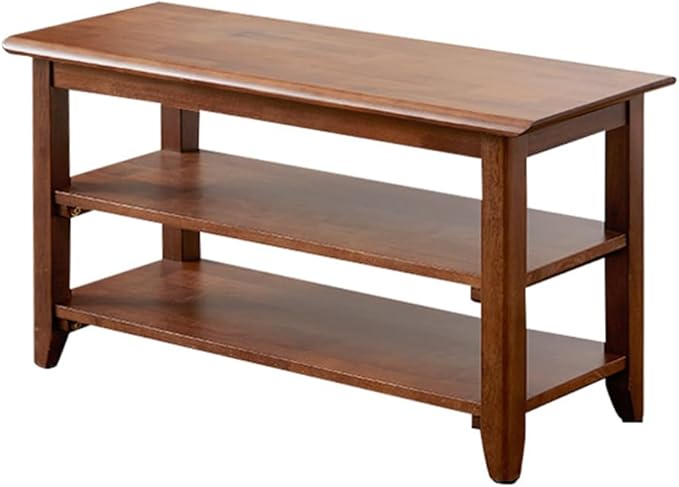 XKZG Storage Bench Wooden Shoe Rack Bench Rustic Solid Wood Entryway Bench (Brown,31.5")-NeatNest