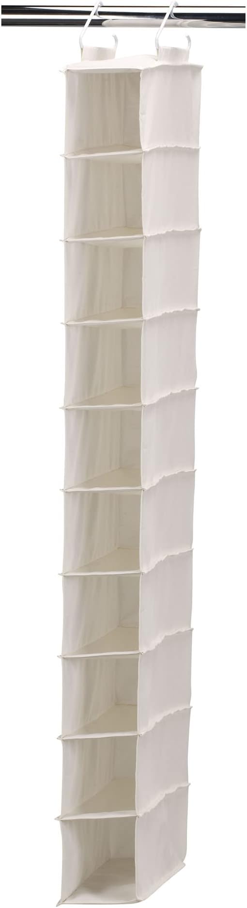 Household Essentials 311322 Hanging Shoe Storage Organizer for Closets |10 Pocket Shelves | Natural Canvas-NeatNest
