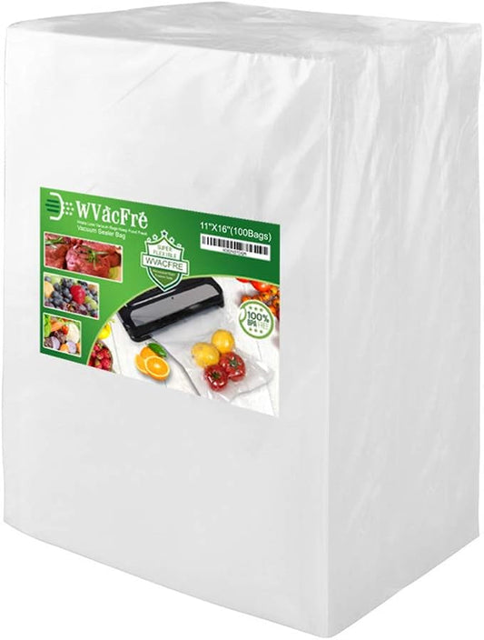 100 Gallon Size11x16Inch Vacuum Sealer Freezer Bags with Commercial Grade,BPA Free,Heavy Duty,Great for Food Vac Storage or Sous Vide Cooking-NeatNest
