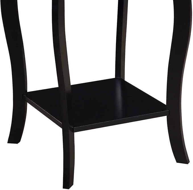 Convenience Concepts American Heritage Square End Table with Shelf, Black-NeatNest