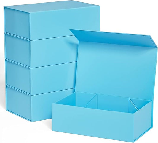 Gift Boxe 12" x 6" x 4" with Magnetic Closure Lid Gift Boxes for Presents,Bridesmaid Gifts Box,Cute Box,Birthday Gift box,Luxury for Gift Packaging, Magnetic Gift Box for Wrapping Gifts (Blue/5PCS)-NeatNest