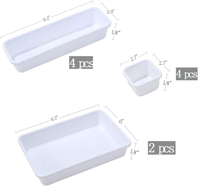 Backerysupply Interlocking Desk Drawer Organizer Separators for Kitchen, Bathroom, Makeup, Office (Set of 10)-NeatNest