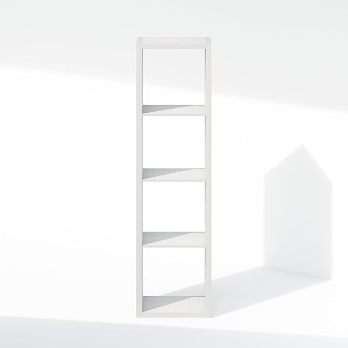 Furinno Cubic Open Back Multipurpose Clothing & Closet Storage Organizer Shelf, 4-Cube, White
