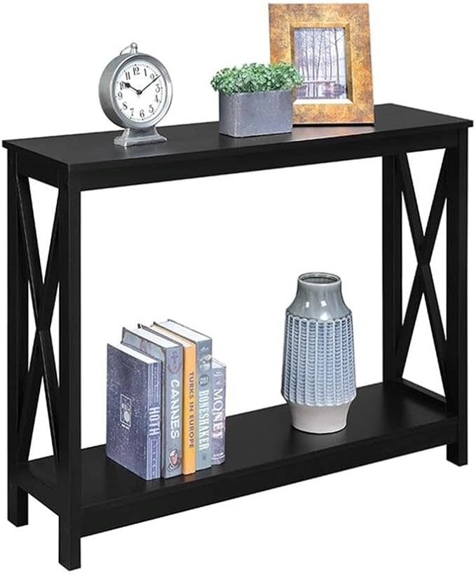 Convenience Concepts Oxford Console Table 39.5" - Sofa Table with Storage Shelf, Transitional Entryway Hall Table for Living Room and Bedroom, Display Foyer Table, Black-NeatNest