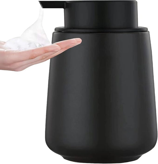 12Oz Foam Hand Soap Dispenser - Black Foaming Soap Dispenser Bathroom with Easy-to-Press Pump, Refillable Liquid Lotion Hand Soap Dispenser, Ceramic Kitchen Dish Soap Dispenser Hand Wash Dispenser-NeatNest