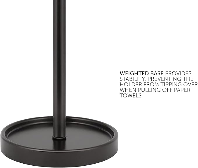Ivilon Countertop Paper Towel Holder - Modern End Cap Minimalist Design - Color Oil Rubbed Bronze