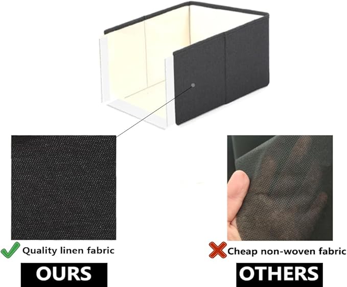 ALYER Collapsible Fabric Storage Organizer with Handles,Shelf Bins Box Container for Bedroom Office Closet Babies Nursery Toys Books Clothes (Black&Gray, 15.8" x 12" x 10")