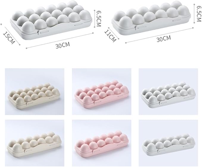 UPKOCH 2-Pack Stackable Refrigerator Organizer, 18-Count Plastic Egg Storage with Lids, Space-Saving Kitchen Containers for Eggs, Fridge Food Trays (Pink)