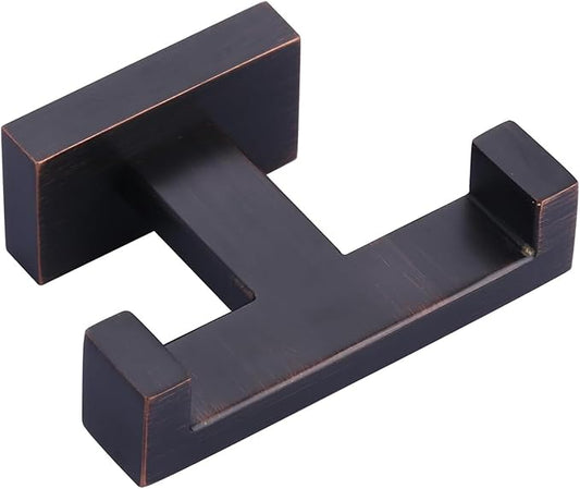 Double Bathroom Towel Hook for Wall Mounted - Oil Rubbed Bronze Modern Towel Holder - Heavy Duty Coat Robe Hooks for Wall - Stainless Steel Shower Towel Hanger