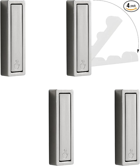 4PCS Folding Coat Hook, Heavy Duty Wall Hooks Made of Zinc Alloy with Fixing Accessories, Foldable Wall Hooks for Hanging Clothes, Keys, Towels (Silver)-NeatNest