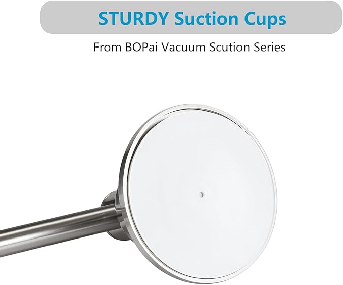 BOPai Extendable Suction Cup Towel Bar 17-28.5", Removeable Shower Door Mat Rod, Brushed Nickel-NeatNest