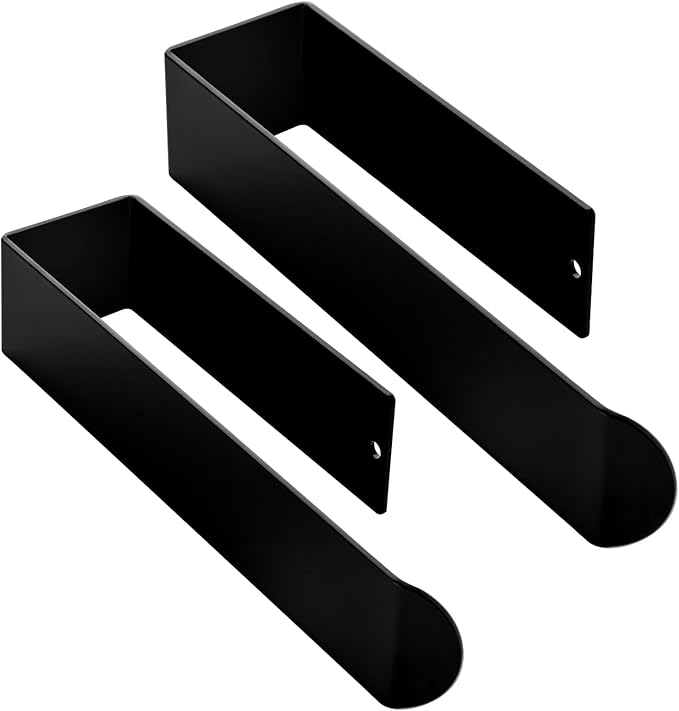 Hand Towel Holder, Self Adhesive Black Towel Ring, SUS 304 Stainless Steel Brushed Towel Racks, Towel Bar for Bathroom Wall, Kitchen, 2 Packs