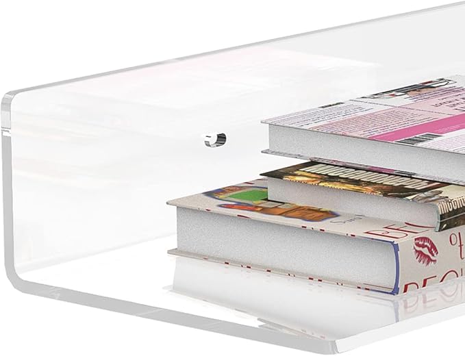 36 Inches Acrylic Wall Shelves 2 Pack, Floating Shelf for Wall Mounting, Acrylic Display Ledges for Funko Pop Figures, Home Décor, Living Room, Gaming Room, Plants(36 inch, Clear)-NeatNest