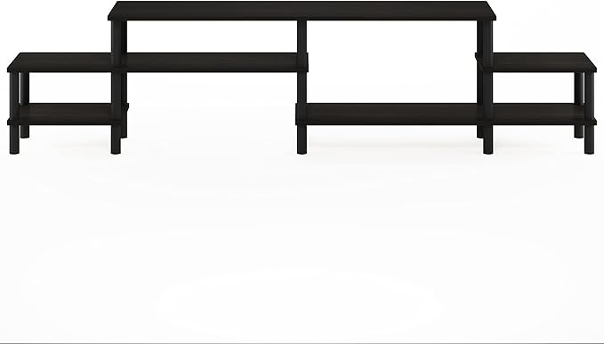 Furinno Besi No Tools Assembly Industrial Style TV Stand, Entertainment Center for 50 inch TV, Dark Oak-NeatNest