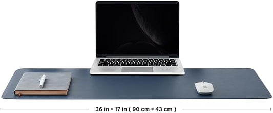 Cork Desk Mat - Dual-Sided Desk Pad for Office and Home - Desk Organization and Accessories - Ideal for Large Mouse Pad and Desk Mats on Top of Desks(Dark Blue,90cmx 43cm)-NeatNest