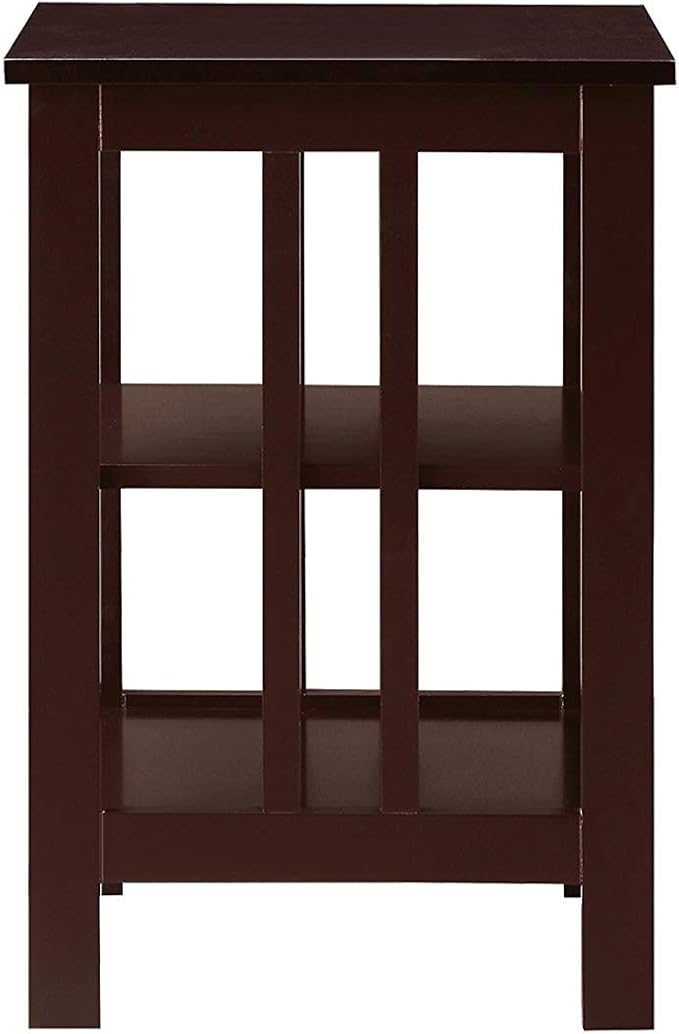 Convenience Concepts Mission End Shelves Table, Espresso-NeatNest