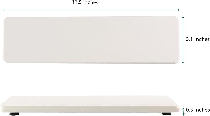 2 Pcs Water Absorbing Stone Trays, Kitchen/Bathroom Sink Soap Dish, Diatomite Tray Used for Hand Soap & Cosmetic Bottles in The Modern Home, 3.15" W x 11.8" L, White-NeatNest