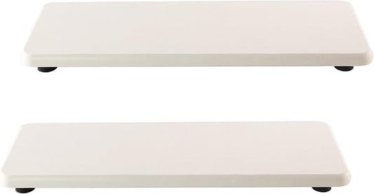 2 Pcs Water Absorbing Stone Trays, Kitchen/Bathroom Sink Soap Dish, Diatomite Tray Used for Hand Soap & Cosmetic Bottles in The Modern Home, 3.15" W x 8.7" L, White-NeatNest