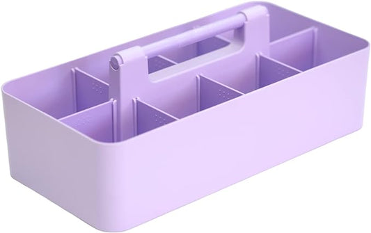 8 Compartments DIY Dividers,Large caddy, Multi Purpose, Simple, Portable, Stackable, Modern Solution for School, office, Desktop -MADE IN USA (Lavender)-NeatNest
