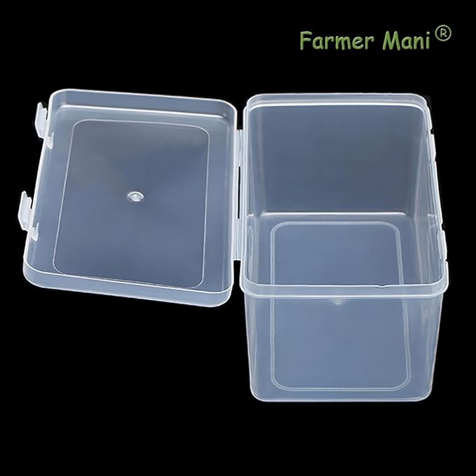 2 Pack Rectangular Clear Plastic Box Containers (6.77x3.78x3.67 Inches) with Buckle Lids,Rectangular Containers Case for Jewellery, Pills, Herbs, Tiny Bead, Craft Items-NeatNest