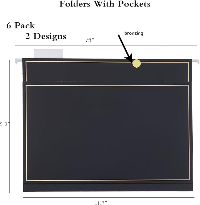 6 Pack Morandi Color Hanging File Folders with Pocket Letter Size Decorative File Folder Cute Pretty Hanging Folder for Office Home School with 1/5-Cut Adjustable Tabs, Outer Storage Pockets…