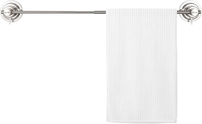 BOPai Extendable Suction Cup Towel Bar 17-28.5", Removeable Shower Door Mat Rod, Brushed Nickel-NeatNest