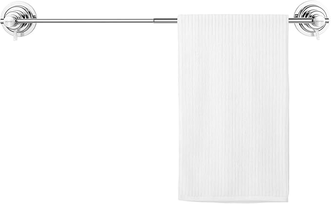 BOPai Extendable Suction Cup Towel Bar 17-28.5", Removeable Shower Door Mat Rod, Chrome-NeatNest