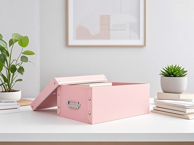 XUCHUN File Storage Boxes, Foldable Storage Bins with Lid 3 in 1 Set, Press-Stud Fastening, Moisture-Proof, Space Saving Storage, Photoes, Files, Closets-NeatNest